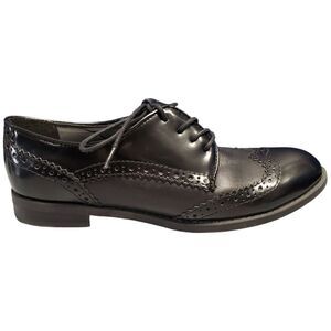 Marc Fisher Sailor Oxford Dress Shoes Boys Size 6M‎ Black Leather Almond Toe EUC